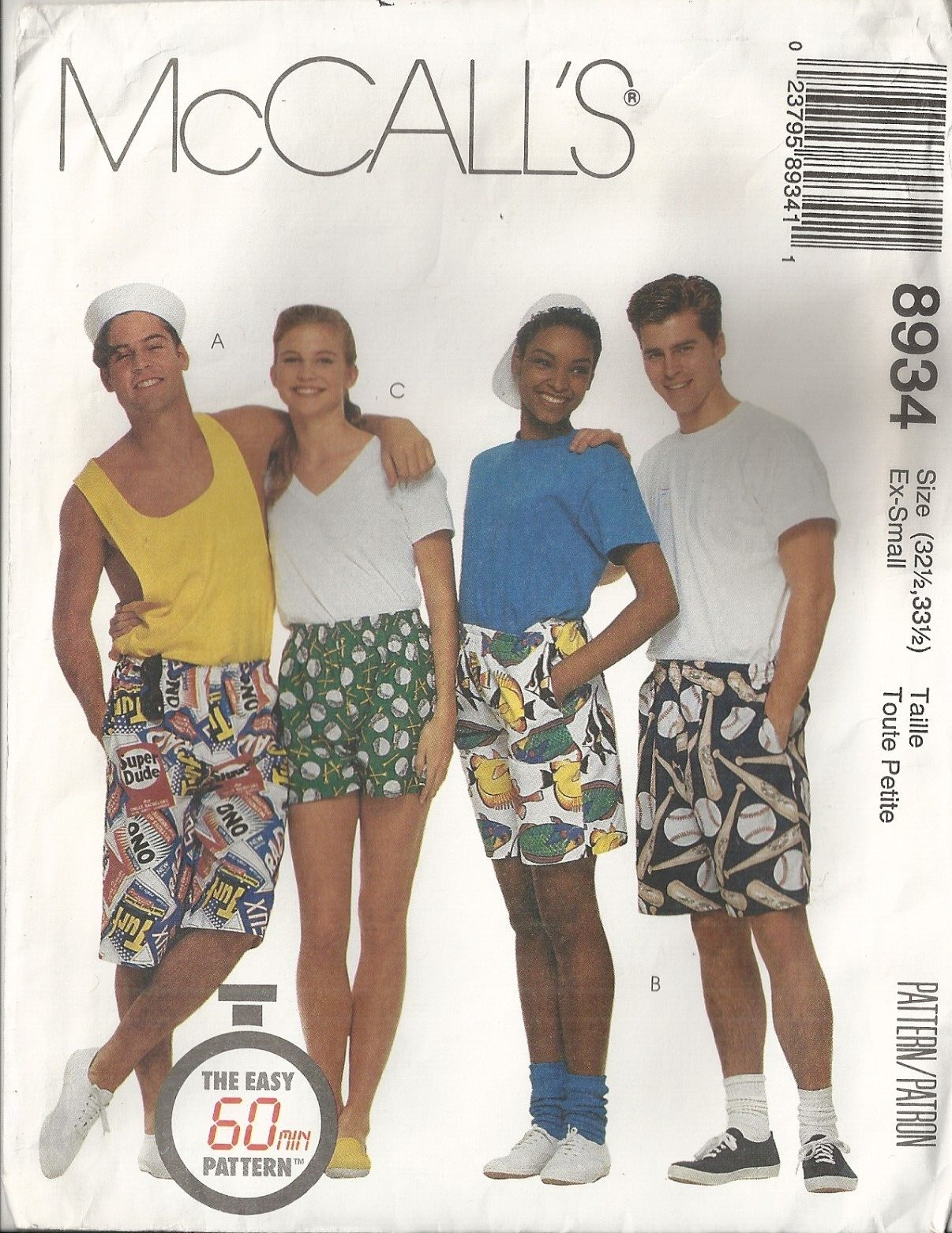 MCCALLS 8934 MISS/MEN/TEEN SIZE 32½