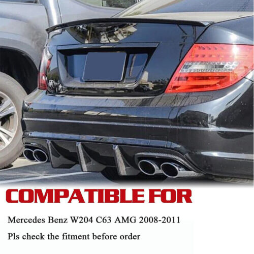 For Mercedes W204 C250 C300 C63 2008-2011 Carbon Fiber Rear Bumper Diffuser Lip - Picture 2 of 12