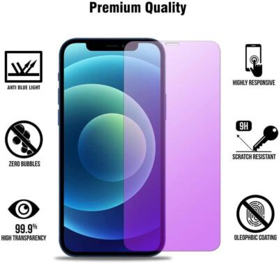 For iPhone 15/14/13/12 /11 Pro Anti-Blue Light Screen Protector Tempered Glass