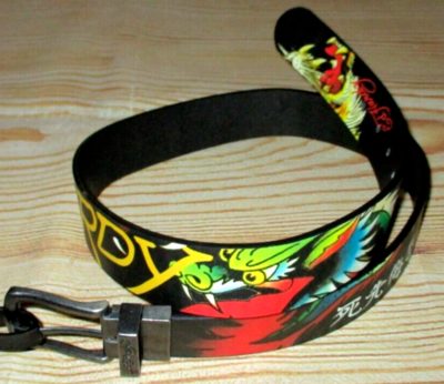 MENS ED HARDY DRAGON TIGER REVERSIBLE BLACK BELT SIZE 34 | eBay