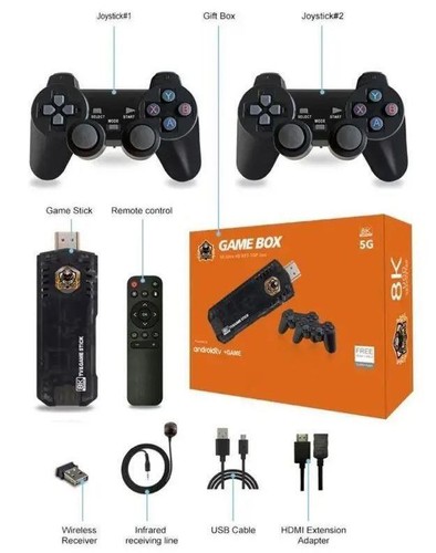 8K Video Quad-core Android TV Box 10000+ Game Console Retro Stick Dual System - Photo 2/10