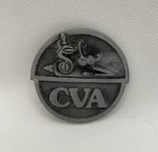 Vintage 1978 Connecticut Valley Arms CVA Pewter Belt Buckle Mountain Rifle Gun