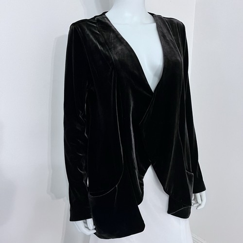 Joseph Ribkoff SZ 10 (M) Black Stretch Velvet Jacket Blazer Pockets NEW - Picture 3 of 12