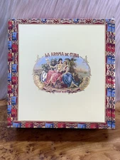 La Aroma de Cuba Cigar Box Empty "Double Corona" Ashton Nicaragua Red Gold Wood