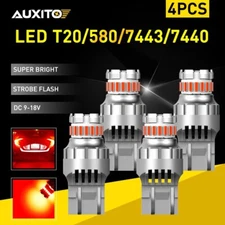 7443 LED Strobe Flashing Blinking Brake Tail Light Parking Safety Warning Bulbs