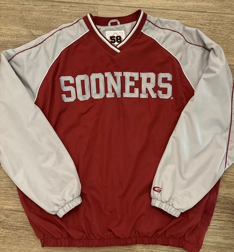 Oklahoma Sooners OU Size XL Jacket Windbreaker Pullover 58 Sports EUC
