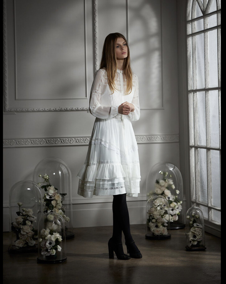 $350 Needle & Thread Victoriana Lace Shirt Dress Cream Sz 6 US | eBay