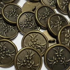 Unique Artistic Metal Button Vintage Brass Finish 23mm Shank
