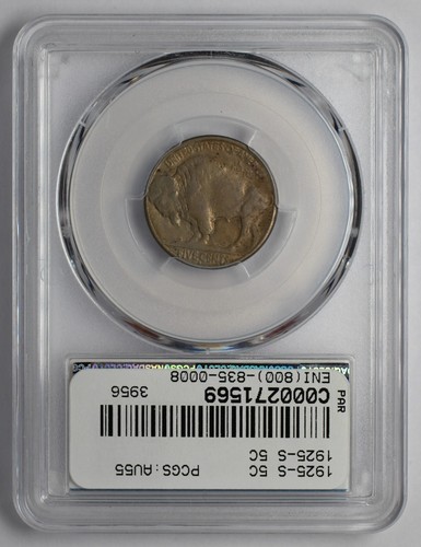 1925 S Buffalo Nickel PCGS AU55 - Picture 2 of 5