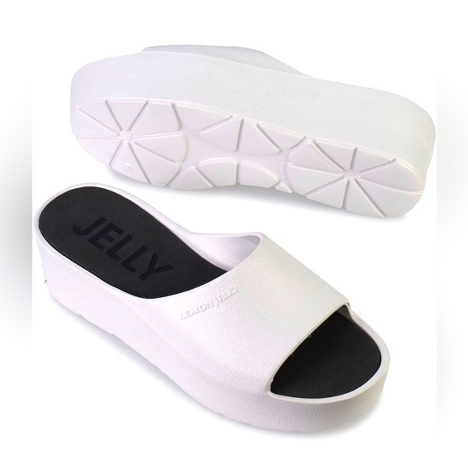white jelly platforms