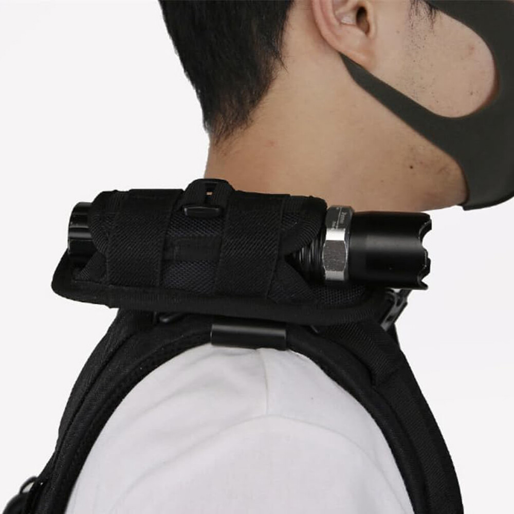 Tactical Flashlight Pouch Holster Rotatable Torch Carry Case Belt Accessories