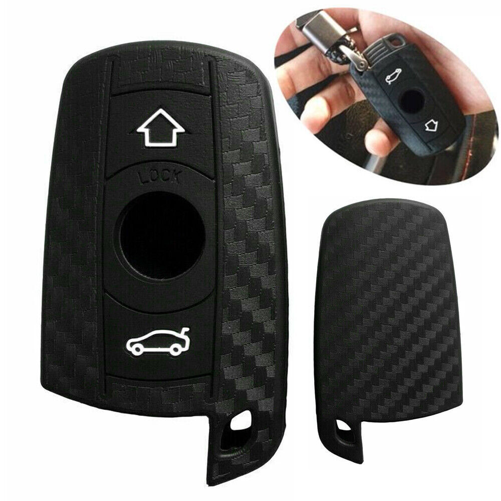 For BMW E90 E92 E93 Soft Silicone Carbon Fiber Remote Key FOB Case | eBay