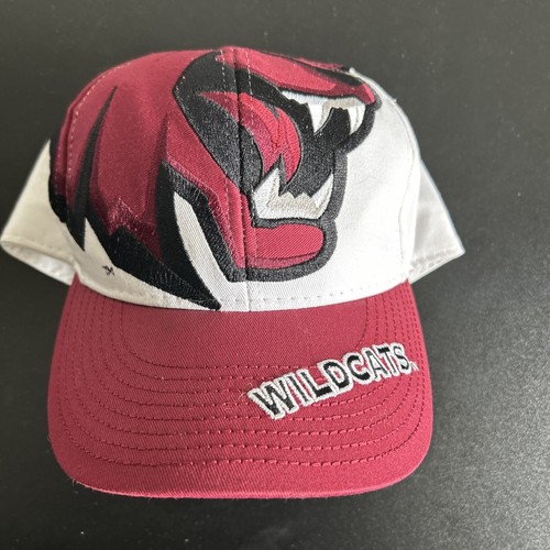 De colección Y2K Wildcats The Game Logo Grande Snapback Sombrero Gorra Raro Difícil de Encontrar Billete Curvo - Imagen 19 de 23