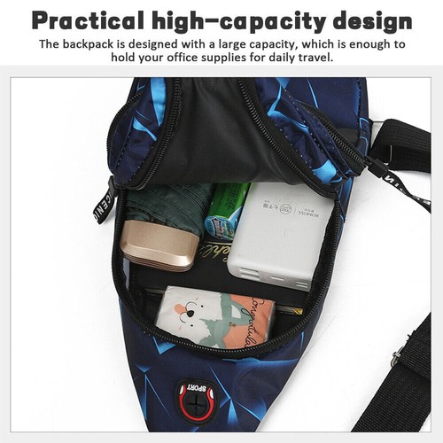 Men Chest Bag Pack Outdoor Travel Sport Shoulder Sling Backpack Cross Body Bags - Picture 7 of 15