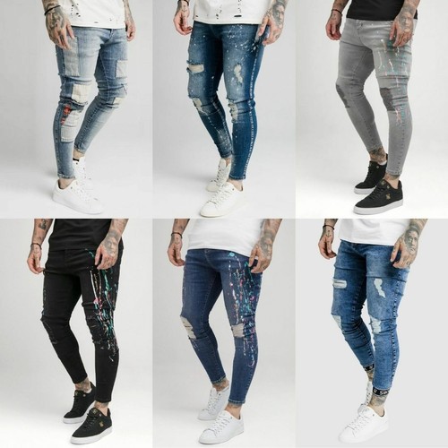 Sik Silk Jeans Design Ripped Distressed 
