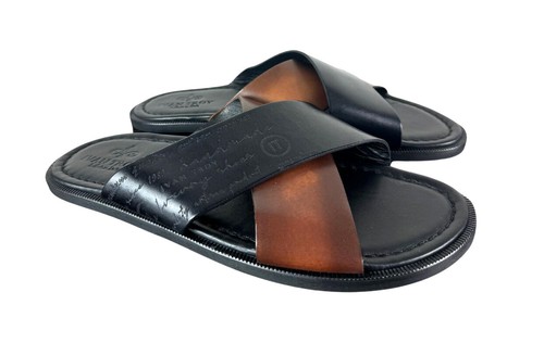 Dario braune italienische Ledersandalen Herren Echtleder Slipper Schuhe - Bild 7 von 10