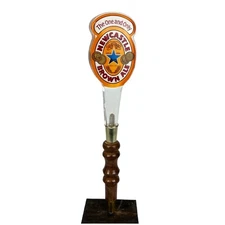 Vintage New Castle Brown Ale Tap Handle Lucite Wood Beer Man Cave Tavern Bar