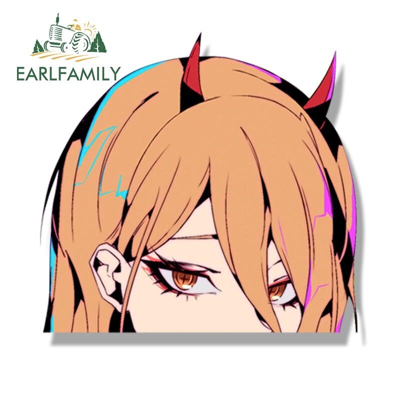 EARLFAMILY 5.1” Gyaru Bikini Power Car Sticker Anime Chainsaw Man Fanart Decal