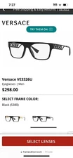 Versace VE3326U GB1 55 Uniswx Rectangle Eyeglasses - Black/Gold