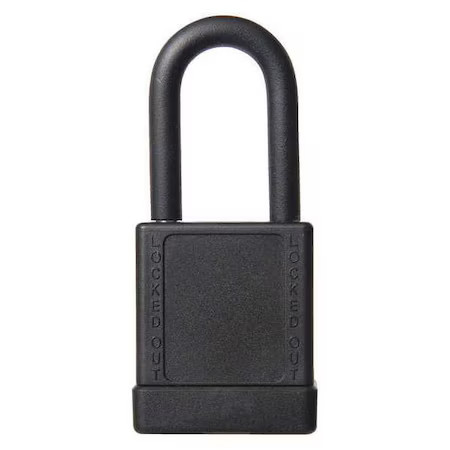 Lockout Padlock, Keyed Different, Aluminum, Black, 1 1/2 In Shackle Height, 1Free Shipping on orders over $75