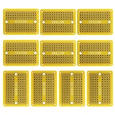 Solderable Breadboard Mini PCB Board 2.0x1.5 Inch GoldPlated Yellow 10 PCS