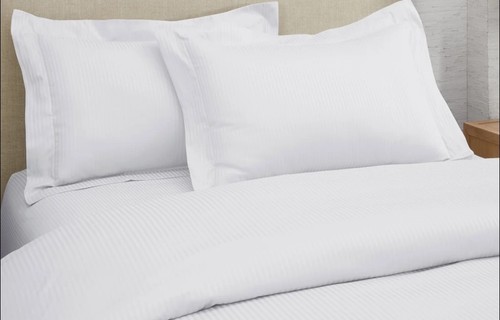 Hotel 1800 Series Queen Ultra Soft Brushed Embossed Duvet Cover Set, White - Picture 1 of 4