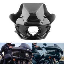 Gross Black Front Headlight Fairing Windshield For Harley Softail FXLRST 2022-24