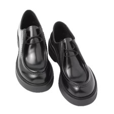 PRADA Men Brushed Leather Loafers Black Lace up 6.5 US 7.5