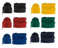 Fascia scalda collo in polar trasformabile in cappello regolazione con cordino