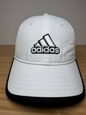 Adidas 3 Stripes Strapback Hat White OSFA Embroidered Black Trim