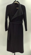 Quince Double-Faced Merino Wool Draped Collar Wrap Coat Black Outerwear XS