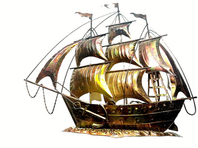  Tall Ship 10'' Tall Made From Aluminum Bronzed Color 11'' Long LOW PRICE