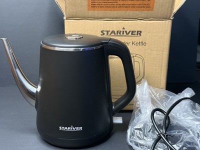 Stariver Electric Kettle Gooseneck Kettle, 1L Water Boiler, BPA-Free, Pour Ov...