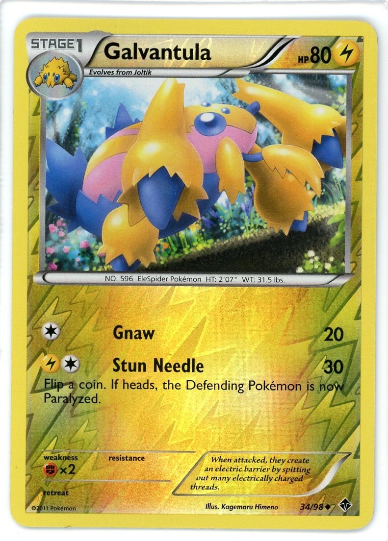 Galvantula Reverse Holo 34/98 Emerging Powers Pokemon Card