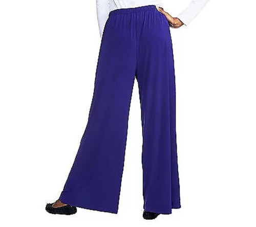 Bob Mackie Wide Leg Pull On Pants Size XL Wearable Art Stretch Black NWT - Picture 3 of 5