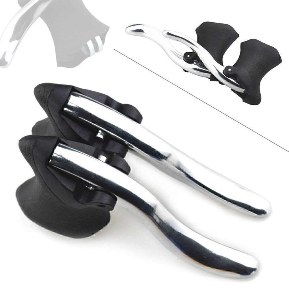Pair Bicycle Road Bike Brake Levers Racing Brake Handle bar For Curve Handlebars
