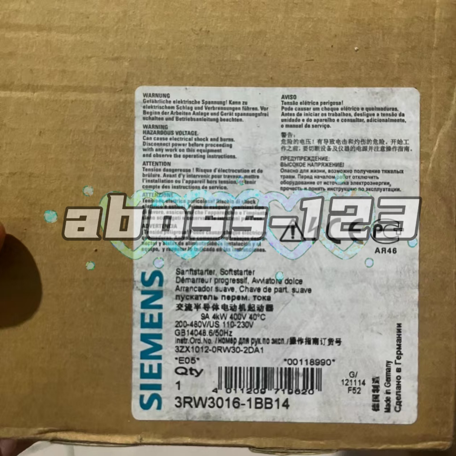 SIEMENS 3RW3016-1BB14 Soft Starter 3RW30161BB14#1pcs New In Box