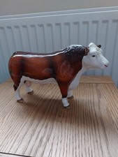 John Beswick Ceramic Hereford Bull Figurine With Original Box