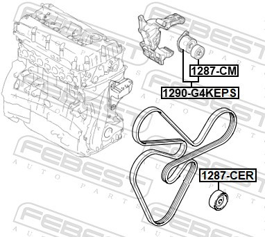 FEBEST-OE 1290-G4KEPS.OE Belt Tensioner, V-ribbed belt for HYUNDAI,HYUNDAI (BEIJ