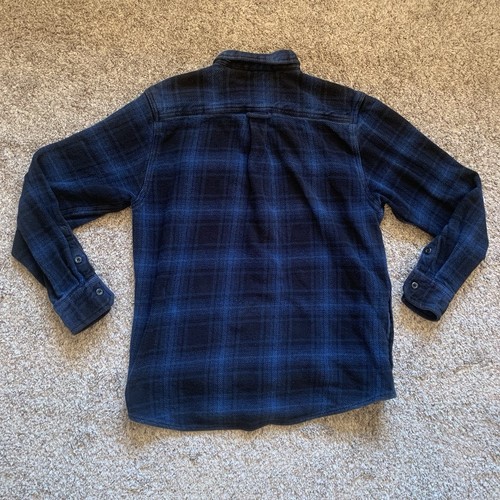 Orvis Button Up Flannel Shirt Mens Medium Blue Plaid Thick 100% Cotton - Picture 5 of 13