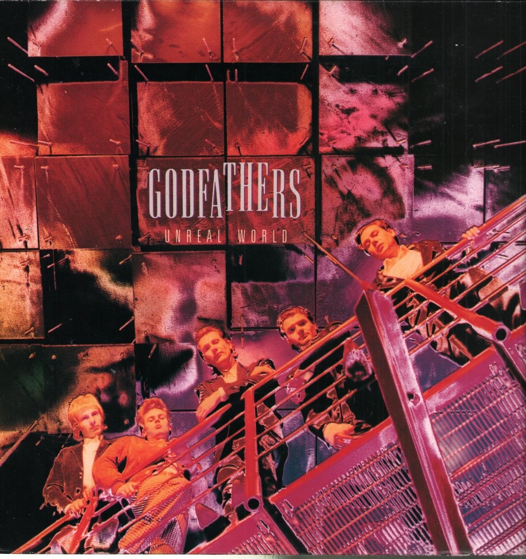 Godfathers Unreal World LP vinyl Europe Epic 1991 with inner 4669521
