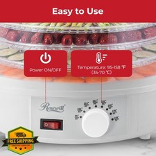 Rosewill Food Dehydrator 5 Trays BPA-Free, 95-158°F, White