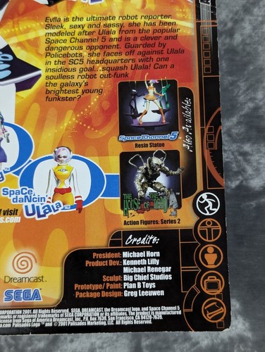 Space Channel 5 Evila Action Figure 2001 Palisades Toys Sega Dreamcast NIP - Picture 17 of 17