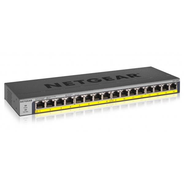 Senza Marca Nero Netgear Gs116pp Non Gestito Gigabit Ethernet (10/100/1000) Supporto Power Over Ethernet (Poe) - Gs116pp-100Eus - Immagine 4