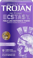 Her Pleasure Ecstasy Lubricated Condoms, 10 Count   TROJAN