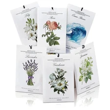 Variety Pack: 12 Long-Lasting Scented Sachets with Floral French Essential Oils