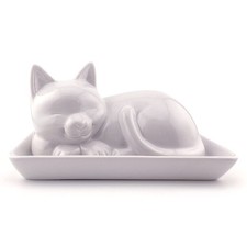 Adorable Cat Ceramic Butter Dish - Unique and Versatile Kitchen Accessory - D...