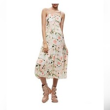 NWOT $495.00 Alice and Olivia Garden Floral Print Cutout Back Dress Sz.4