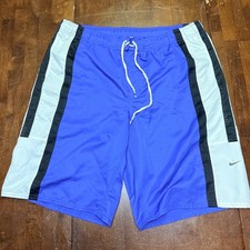 VTG Nike Board Shorts Mens XL Blue Purple Striped Mesh Lined Swim Trunks Y2K