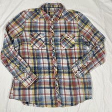 Orvis Men s XL Plaid Flannel Button Down Shirt Multicolor Long Sleeve